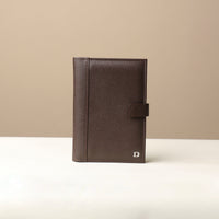 Front view of Danilos Nirua Small Portfolio Pebble Brown leather organizer