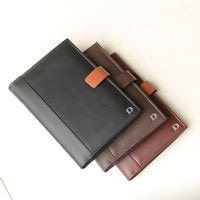 Collection of Danilos multifunctional leather portfolio with hidden magnet closure