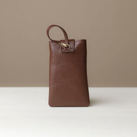 Back view of brown Leather Josephine Phone Pouch by Danilos