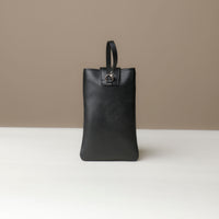 Back view of black Leather Josephine Phone Pouch by Danilos