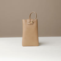 Back view of beige Leather Josephine Phone Pouch by Danilos