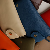 Close up view of Leather Josephine Phone Pouch by Danilos