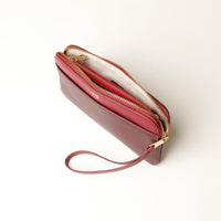 Open Pouch Antonella showing middle compartment and additional card holder