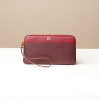 Red Closed Pouch Antonella in Tosca Napa leather with zip-around closure