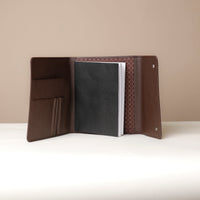Open Leather organizer for notebooks, pens, and documents
